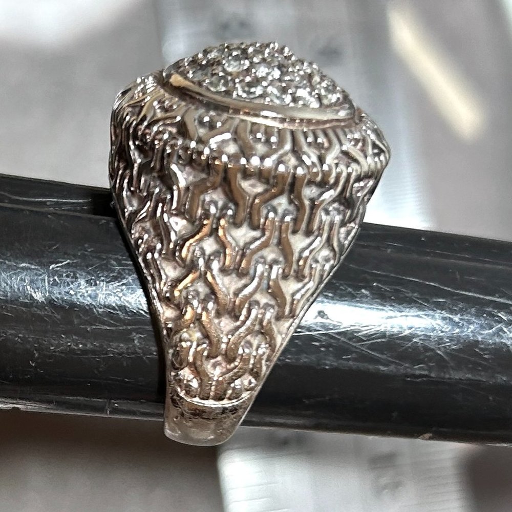 Sterling Silver CZ Pave Ring - Picture 2 of 8